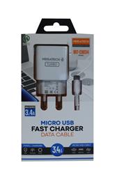 Megatech MT-CM34 3.4A Micro Usb Kablo+ Ev Şarj Adaptörü Hızlı Şarj