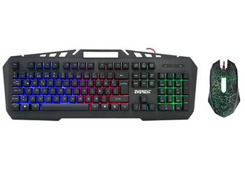 Everest KMX-99 Siyah Usb Gökkuşağı Zemin Aydınlatmalı Q Oyuncu Klavye + Mouse Set