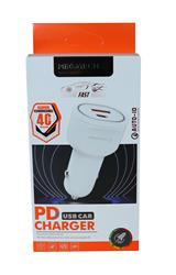 Megatech T-05M40 Beyaz 40W PD-USB Araç Çakmaklık Şarj Başlığı Hızlı Şarj