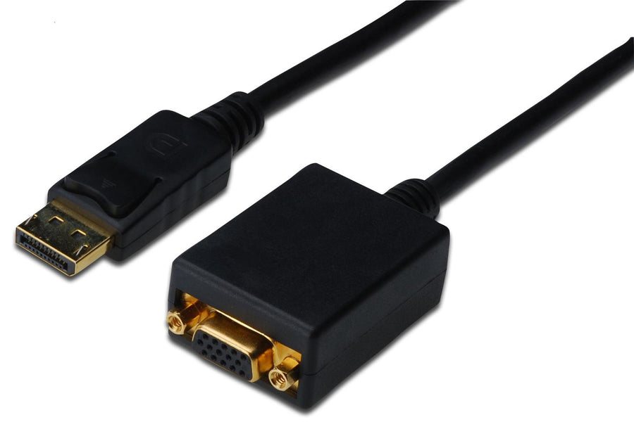 Digutus AK-340403-001-S DisplayPort (DP) VGA Adaptörü, DP Erkek - HD15 Dişi, 0.15 metre, DP 1.2