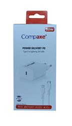 Compaxe CTA-200TI 20W 5V 3A PD Ev Şarj Kafa+Type-C Şarj Kablosu