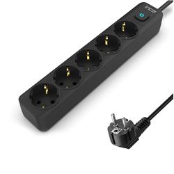 INCA IPW-44SY3 4lü 3mt Siyah Yeşil Akım Korumalı Priz