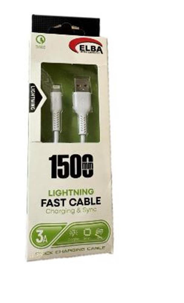 Elba Elb38-L1 1,5Mt iPhone Lightning Beyaz 3A Hızlı Şarj Kablosu