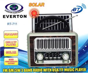 Everton Rt-711-Usb-Tf-Am-Fm-Sw-Tws-Usb Güneş Enerjili Nostaljik Radyo