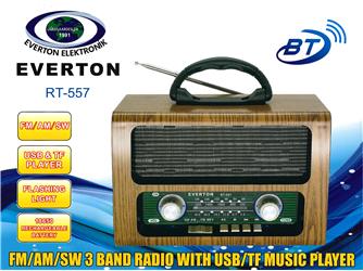 Everton Rt-557 Bluetooth Fm-Usb-Tf-Aux Şarjlı Nostaljik Radyo