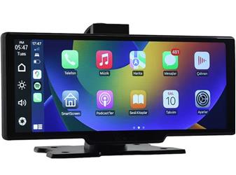 Ottocast 10" Taşınabilir Apple CarPlay & Android Auto, Ön & Arka Kameralı Araç Multimedya
