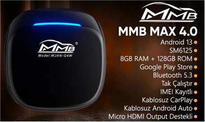 MMB WJAN-Q4W-HD MAX 4.0 Android 13, 8+128GB, HDMI Output Kablosuz-Wireless CarPlay