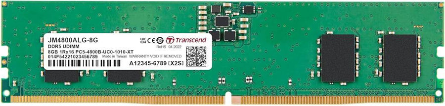 Transcend 8GB(1x8GB) 4800Mhz UDIMM DDR5 CL40 Pc Ram (JM4800ALG-8G)