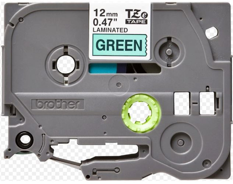 Brother TZE-731 12 mm Yeşil Üzeri Siyah Laminasyonlu Etiket