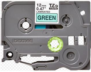 Brother TZE-731 12 mm Yeşil Üzeri Siyah Laminasyonlu Etiket