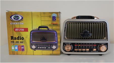 Everton Rt-770 Şarjlı Led Işıklı Nostaljik Radyo(Bluetooth Fm-Usb-Tf-Aux)