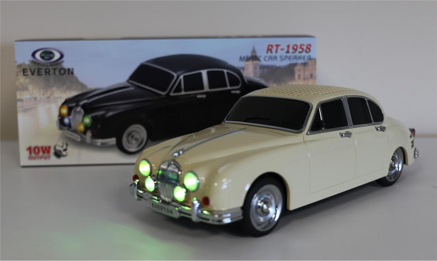 EVERTON RT-1958 Bej Arabalı Bluetooth Fm-Usb-Tf-Aux Şarjlı Nostaljik Radyo