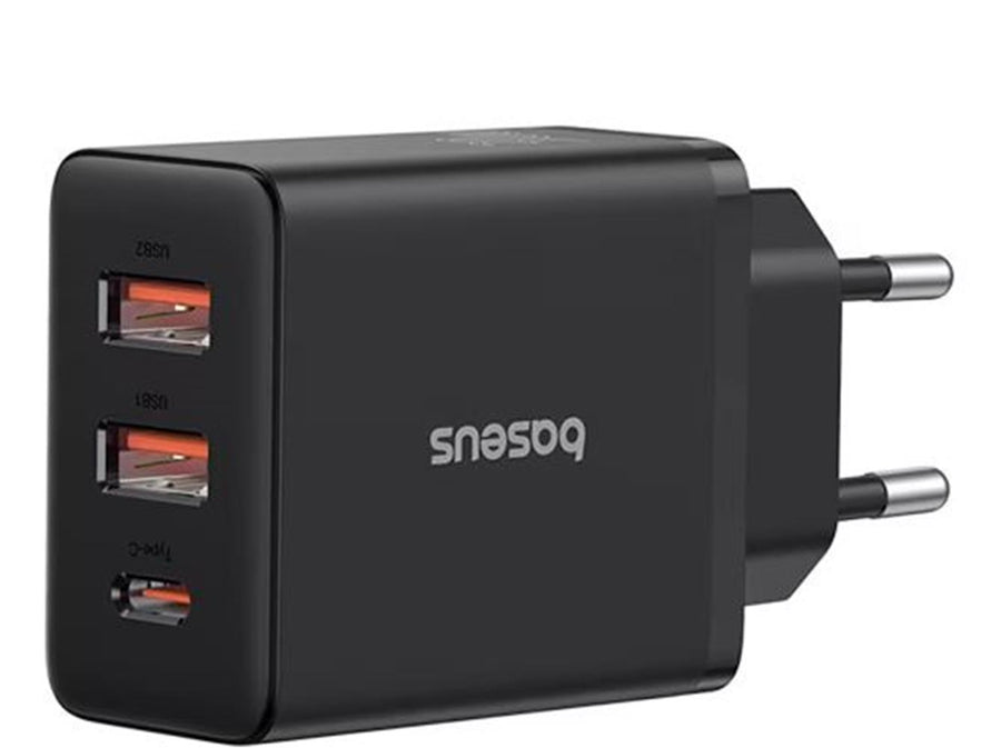 BASEUS P10111402113-00 Cube Hızlı 2U+C 30W Şarj Cihazı Küme Siyahı