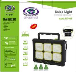 Everton Rt-919 Şarjlı 300w Solar Panelli Projektör (3 Adet Ampül) (Led Gösterge)