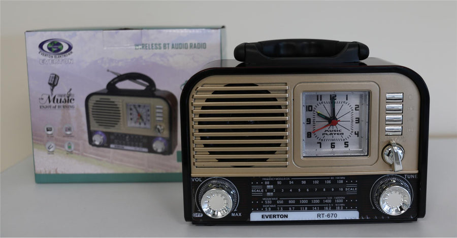 Everton RT-670 Bluetooth Usb-Micro Sd Saatli Nostaljik Radyo