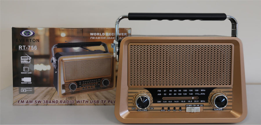 Everton Rt-756 Bluetooth Fm-Usb-Tf-Aux Şarjlı Nostaljik Radyo