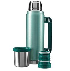 S-link SL-TM13 Yeşil Kumlama Boya 750ML Iç 304 Plastik Kulp Ve Portatif Paslanmaz Çelik Termos Kupa