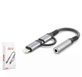 Hadron Gj-026 Type-C + Lightning To 3.5Mm F Kablo Siyah