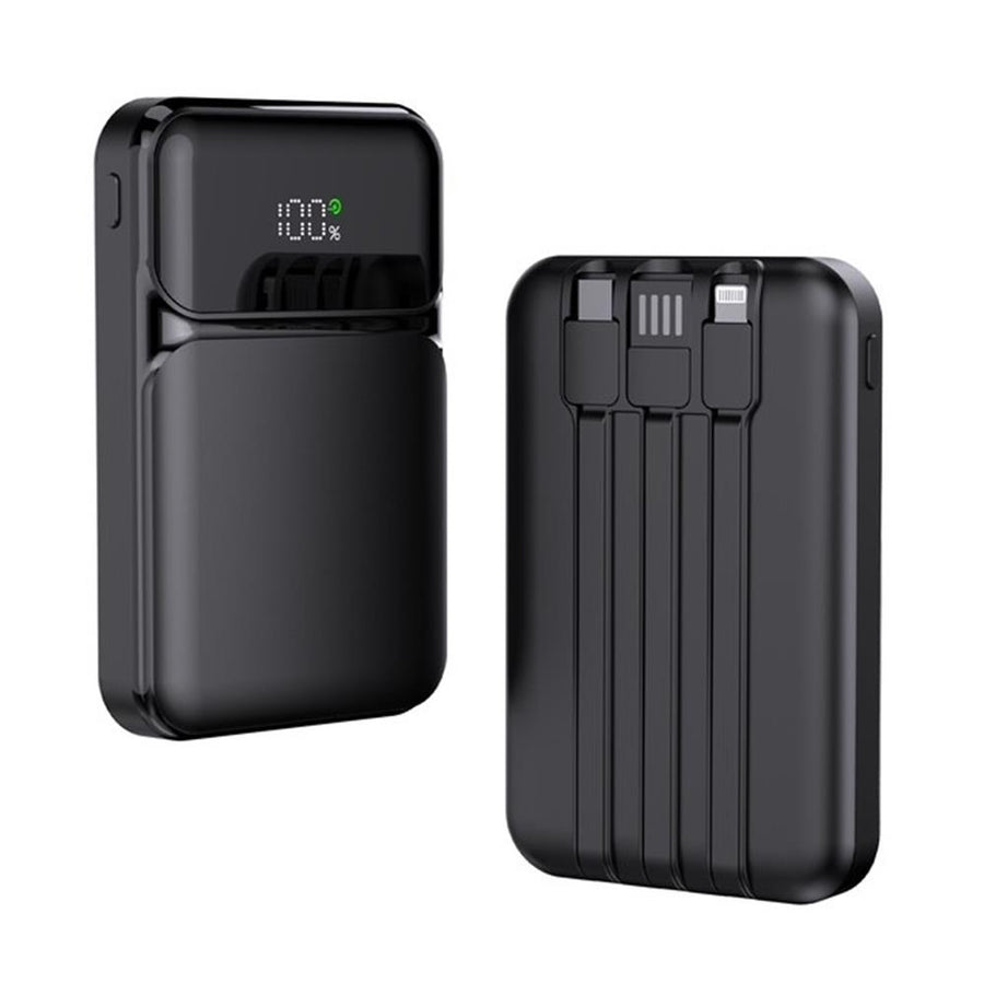 SnapMax SNP-3006 10.000 mah Hızlı Şarj LED Göstergeli 3in1 Dahili Kablolu Powerbank