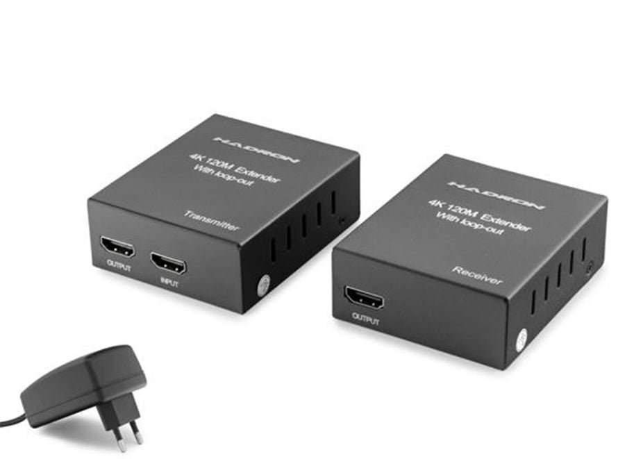Hadron Hdx1368 120M Hdmi Extender Loop Out 4K Siyah