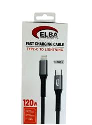 Elba Elb120-2 120w Type-c To Lightning 1Mt Siyah Örgülü Şarj Kablosu (( Data Veri )