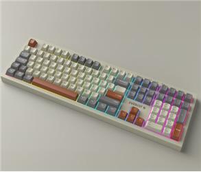 Everest KM-78 Rena Krem-Gri-Kahve Kablosuz 2.4 + BT RGB Aydınlatmalı Sessiz Q Klavye + Mouse Se
