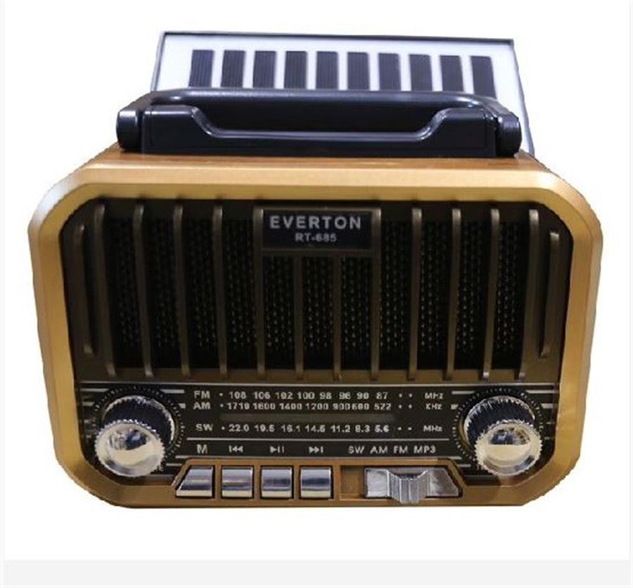 Everton RT-685 Şarjlı,Solarlı Nostaljik Radyo ( Bluetooth-USB-SD-FM)