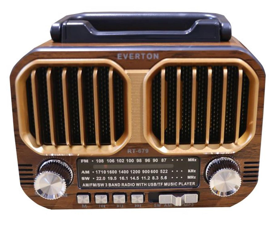 Everton RT-679 Bluetooth-USB-SD-FM Şarjlı Solarlı Nostaljik Radyo