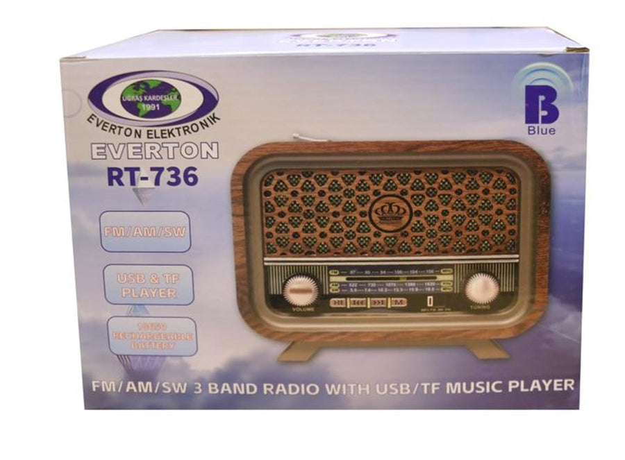Everton RT-736 Bluetooth-USB-SD-FM Şarjlı Nostaljik Radyo