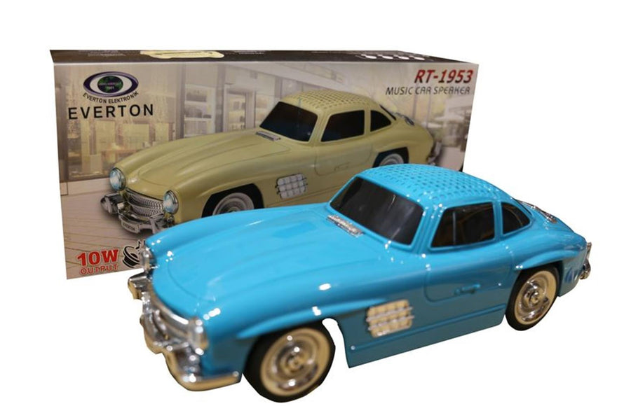 EVERTON RT-1953 Mavi (Blue) Arabalı Bluetooth Fm-Usb-Tf-Aux Şarjlı Nostaljik Radyo