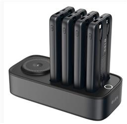 S-link IP-DS40 4 Adet 10000mAH Powerbank li 15W Kablosuz Şarj Siyah Taşınabilir Şarj İstasyonu