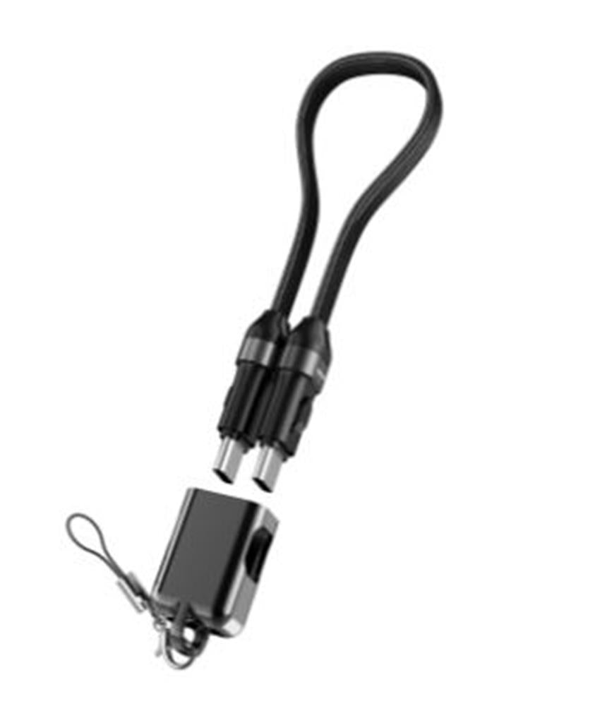 S-link Armor CC-020 60W 20 cm Type-C to Type-C Örgülü Metal Başlıklı Siyah Şarj Kablosu