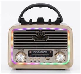 Everton RT-301.m Bluetooth-USB-SD-FM Şarjlı,Solarlı,Ledli, Nostaljik Radyo El Fenerl Radyo
