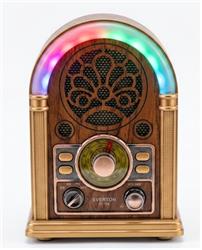 Everton RT-752 Şarjlı, Led Işıklı Nostaljik Radyo( Bluetooth-USB-SD-FM)