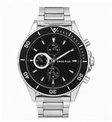 Swiss Plus Man Watch Basic Seri Model-10 ST3516AGS Lüx Black-Silver
