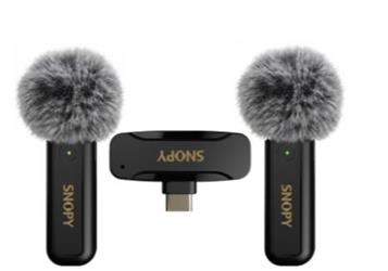 Snopy SN-MW80 Siyah 2 Mikrofonlu Kablosuz Type-c Yaka Mikrofonu