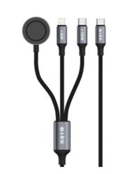 S-link Armor CLW-01 100W 1.2m Type-C to Type-C Lightning Siyah Hızlı Şarj Kablosu