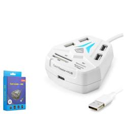 HADRON A068W USB Combo Hub Kart Okuyucu 8 Port Beyaz