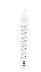 S-link SPG403U 1.5m 1.5mm 100 yüzde Bakır 750 Joule 3 Usb 5V2.4A 4lü Anahtarlı Akım Korumalı Priz