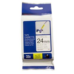 Brother TZE-FX251 24 mm Beyaz Üzeri Siyah Esnek Laminasyonlu Etiket