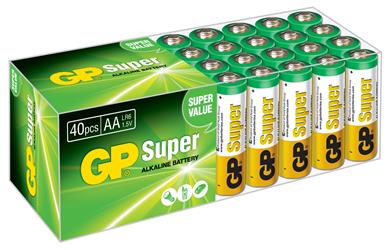 Süper Alkalin LR6 AA Boy Kalem Pil 40lı Paket GP15A-2VS40