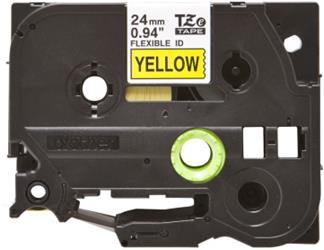 Brother TZE-FX651 24 mm Sarı Üzeri Siyah Esnek Laminasyonlu Etiket