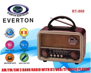 Everton Rt-860 Bluetooth Fm-usb-sd- Şarjlı Nostalji Radyo