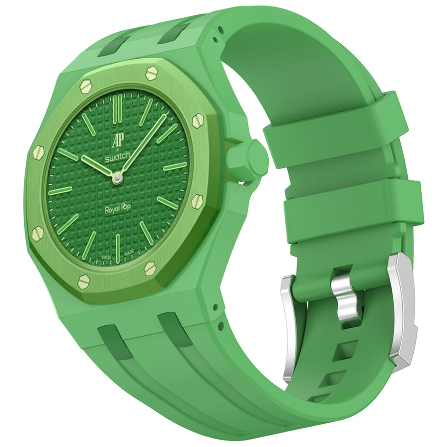 AP-Swatch Royal Pop 3 Zore KRD-158 Silikon Kordon - Yeşil