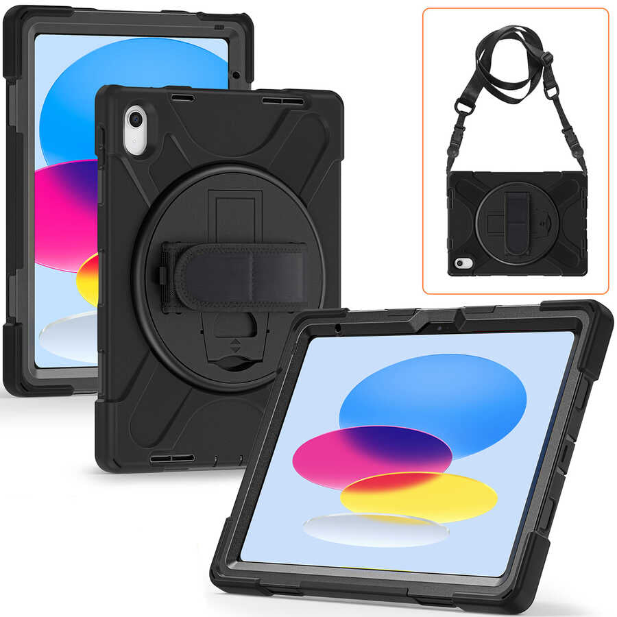 iPad 11.Nesil 2025 Zore Defender Tablet Silikon - Siyah