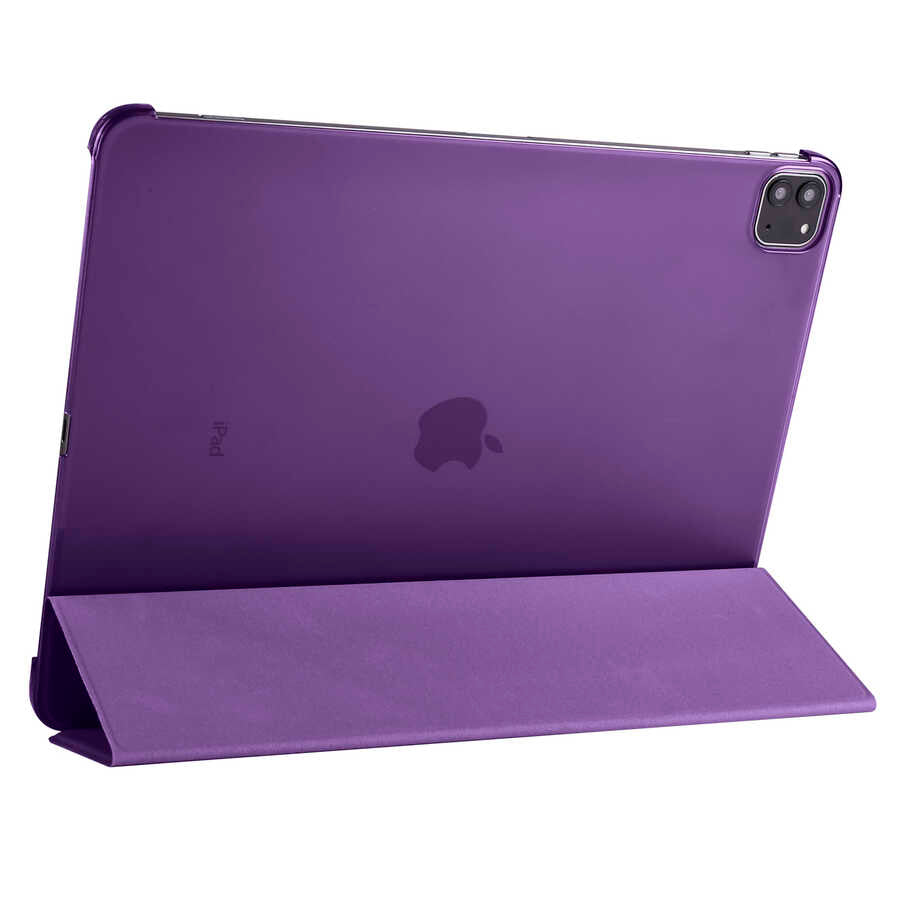 iPad Pro 12.9 2022 M2 Zore Smart Cover Standlı 1-1 Kılıf - Mor