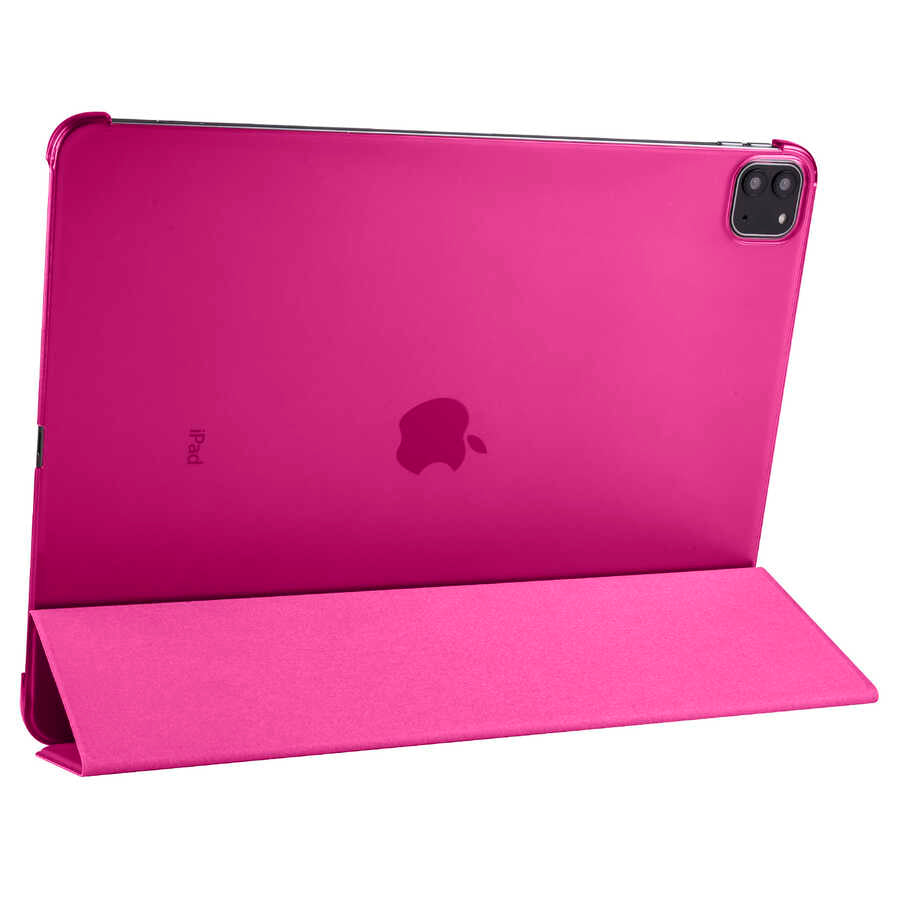 iPad Pro 12.9 2022 M2 Zore Smart Cover Standlı 1-1 Kılıf - Pembe