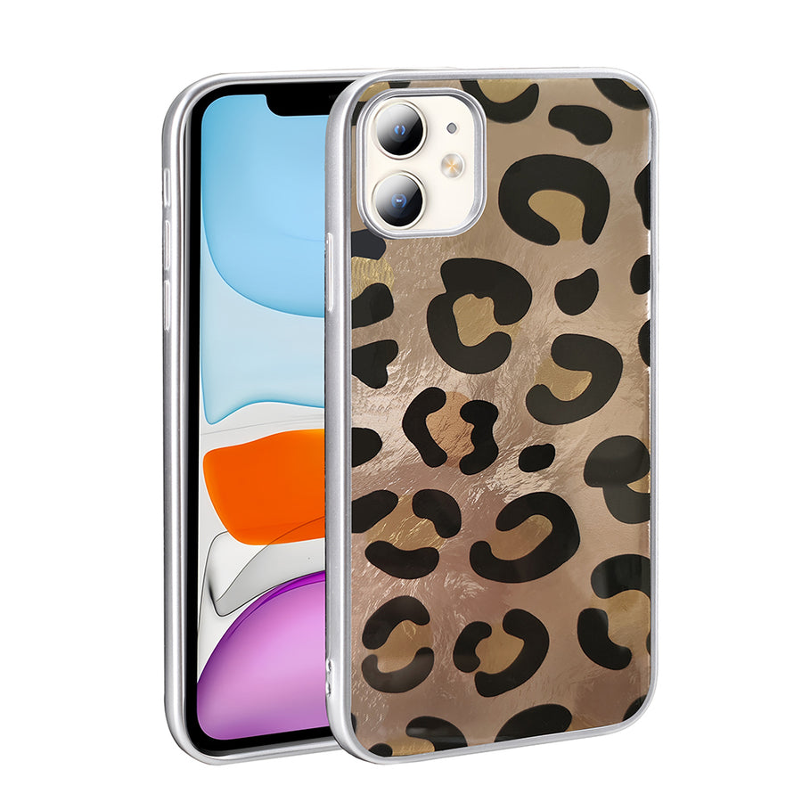 iPhone 11 Kılıf Desenli Zore Mep Kılıf - Gold Leopar