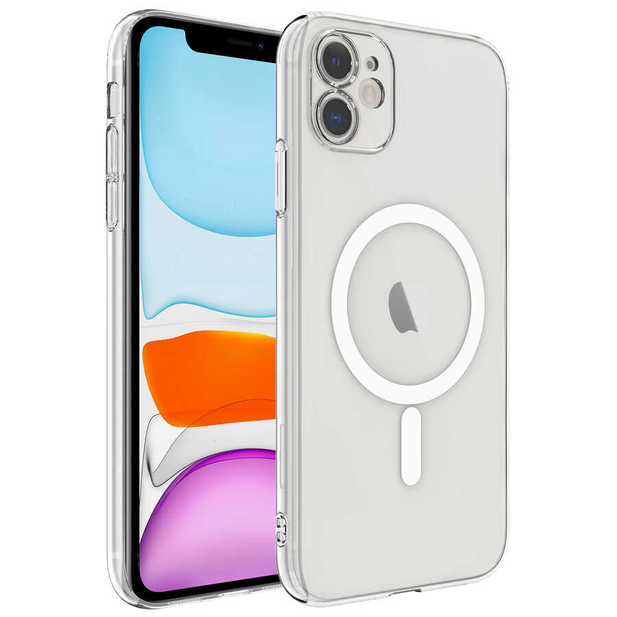 iPhone 11 Kılıf Kamera Korumalı M-safe Sert PC Zore Porto Kılıf - Renksiz