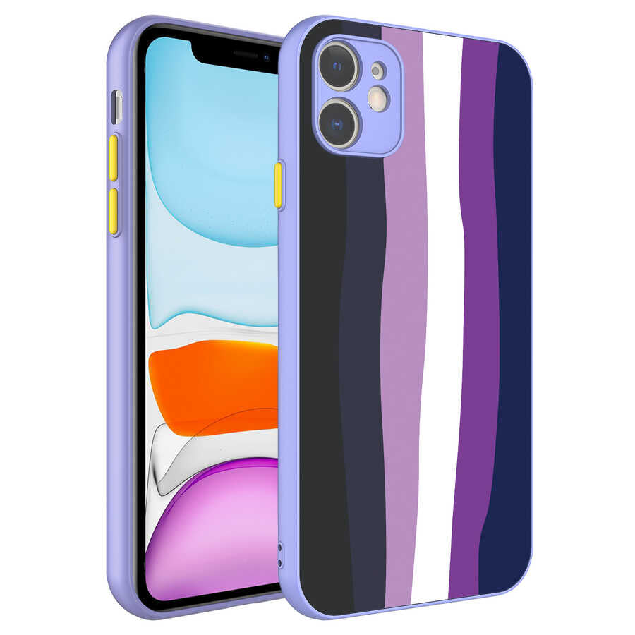 iPhone 11 Kılıf Kamera Korumalı Renkli Temperli Zore X-Cam Kılıf - NO2
